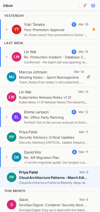 Read and unread indicators