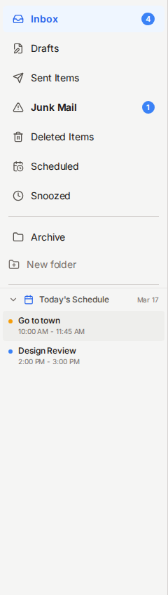 Saved searches in sidebar