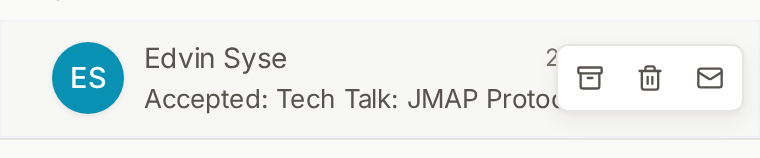 Quick action buttons on hover